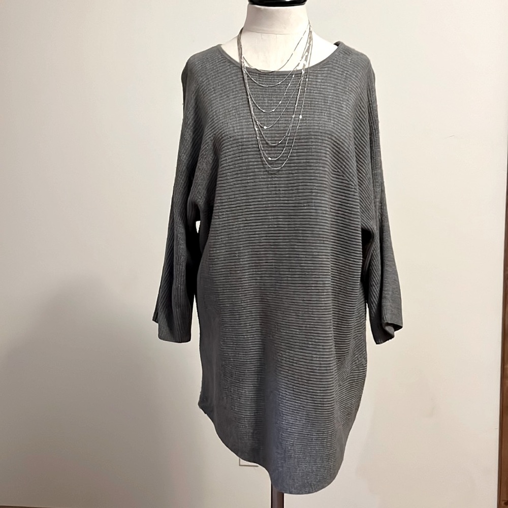 Worthington Gray Sweater with necklace